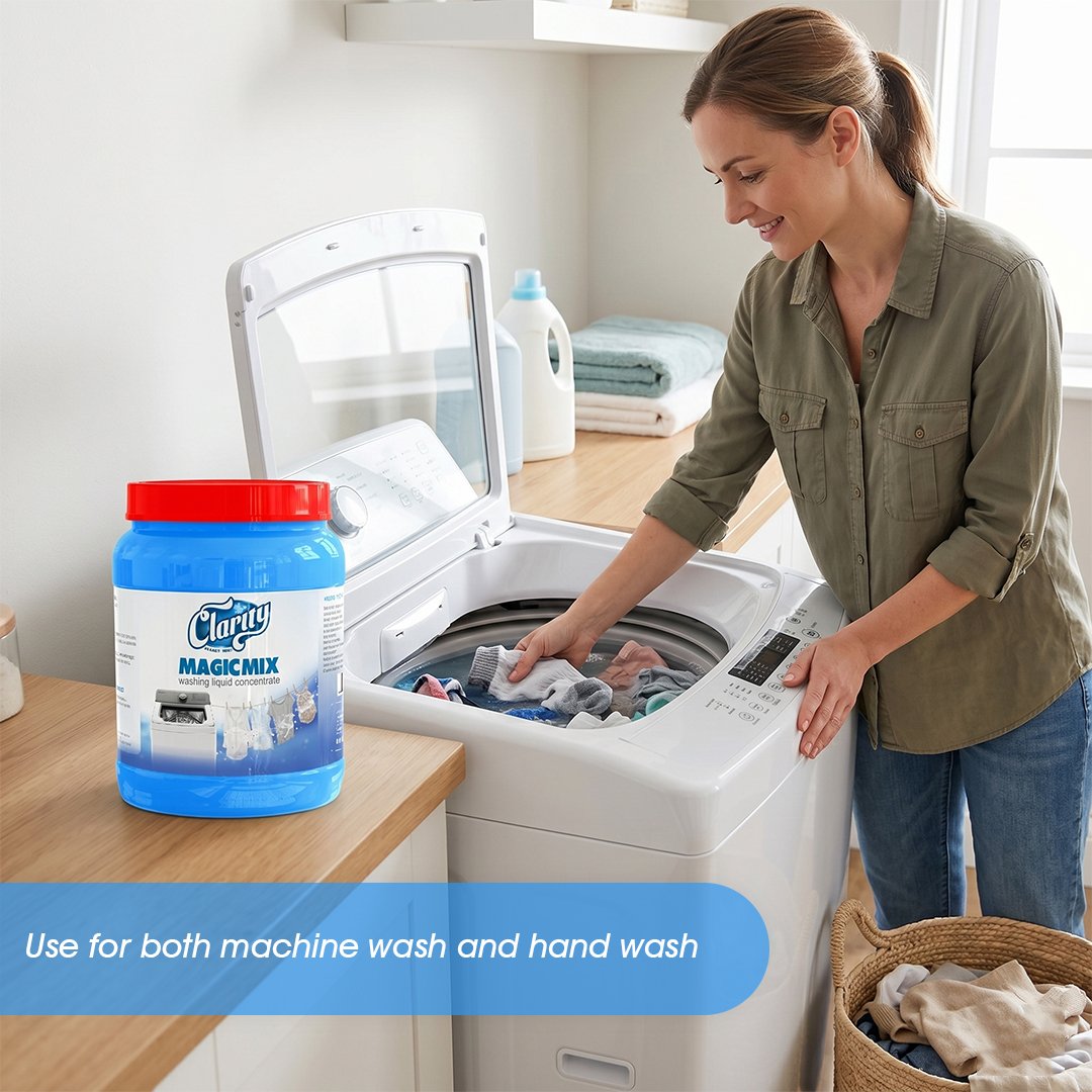 Clarity Magicmix Liquid Detergent Concentrate | Powerful Stain Removal, Fabric-Safe Liquid Detergent for Top-load and Front-load Washing Machine & Hand Wash | Makes 5L image 2